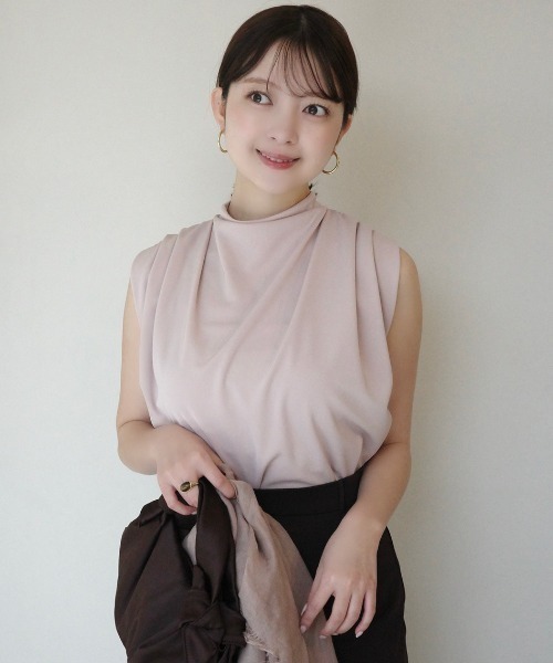 新品 anuans アニュアンス　トリアセミックスワークシャツ anuans（アニュアンス） tシャツ トリアセベロアカットTシャツ