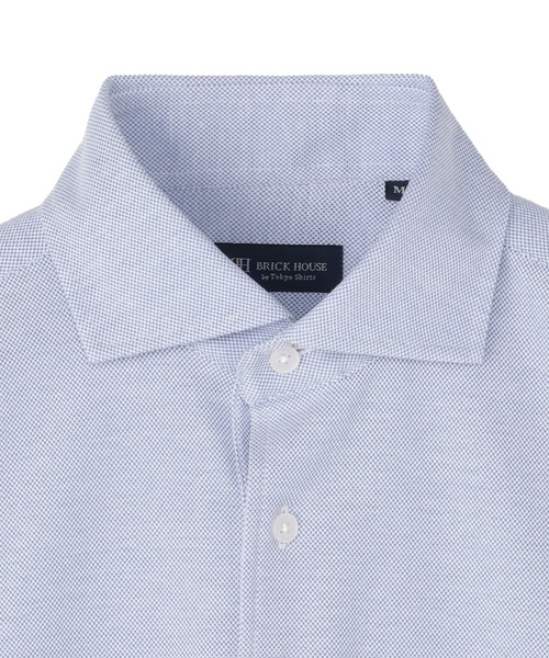 「TOKYO SHIRTS」 半袖ポロシャツ LL サックスブルー メンズ_画像4
