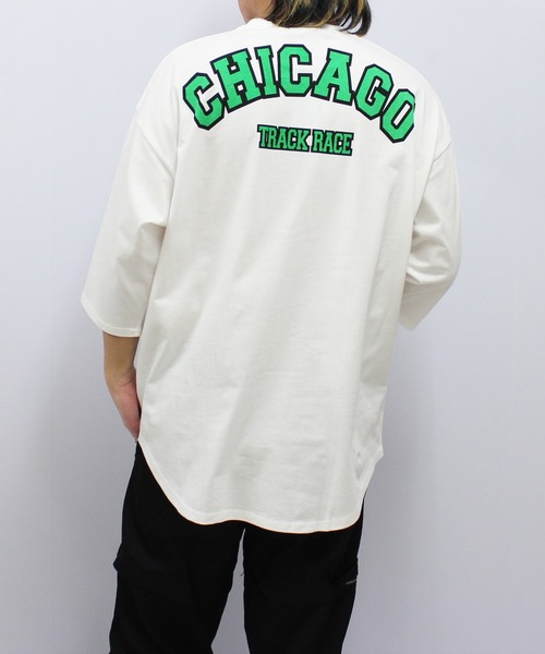 「SHISKY」 7分袖Tシャツ L ベージュ系その他 メンズ_画像4