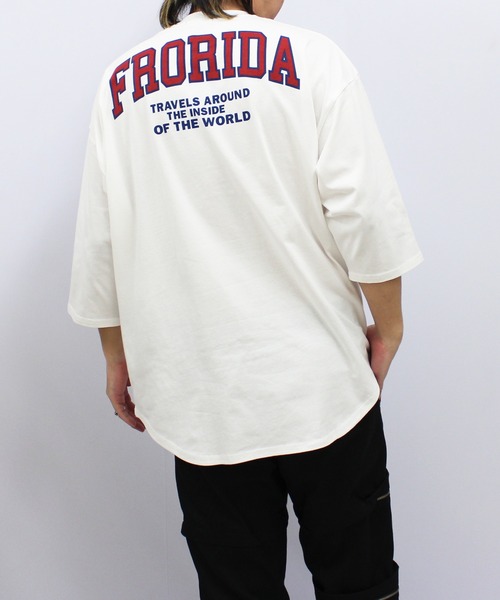 「SHISKY」 7分袖Tシャツ L ベージュ系その他 メンズ_画像9