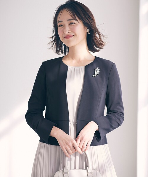 「ANY SIS」 ノーカラージャケット 0 グレー レディース_画像2