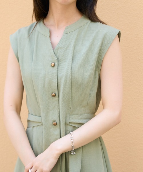 ◆レトロ ウエストリボン ワンピース ベージュ KOEISTORE ワンピース レディース ウエストリボン ロング マキシ