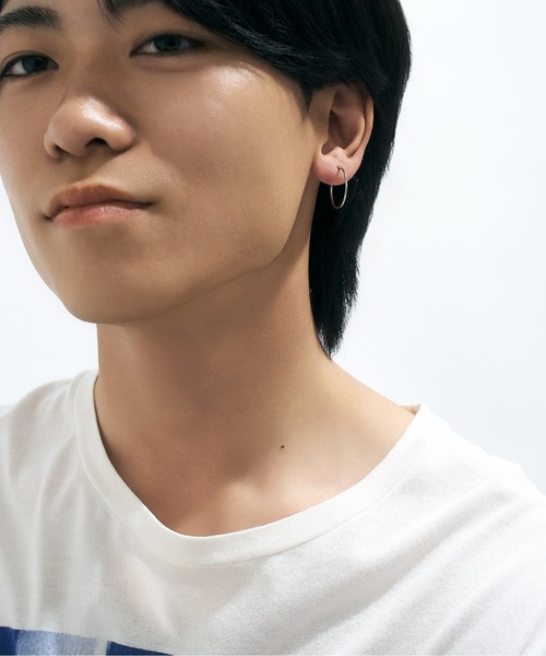 L&Co. Pt900 フープピアス　1mm幅×10mm L&Co. Pt900 フープピアス 1mm幅×10mm