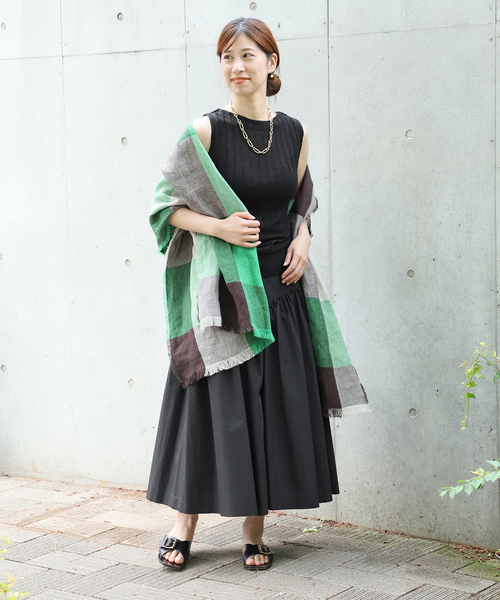 VERMEIL par iena 綿ナイロン ダンプギャザースカート ブラック VERMEIL par iena（ヴェルメイユパーイエナ）の「《予約》綿