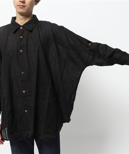 チャイハネ☆フロランメンズシャツ BLACK チャイハネ】フロランメンズシャツ｜チャイハネの通販｜&mall