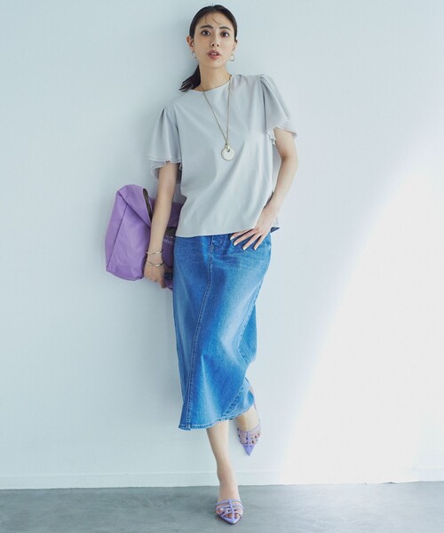 新品未使用 2024年 23区DENIM ストレッチ デニムスカート サイズ34 Oggi4月号掲載/洗える】23区DENIM ストレッチ デニムスカート