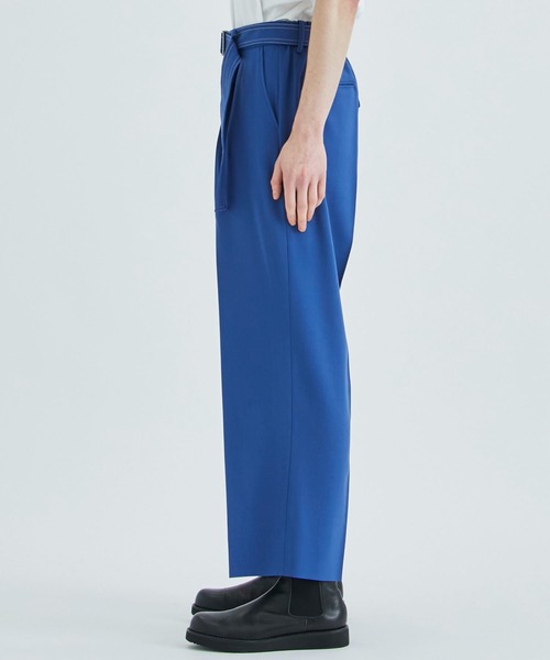 linoh グリーン　スラックス　サイズ1 LiNoH（リノー）の「TW BELTED WIDE PANTS（スラックス）」 - WEAR