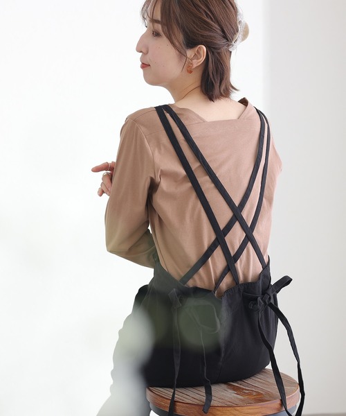 ElegChic tシャツ コットンスクエアネックプルオーバー