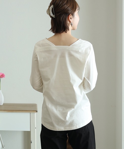tシャツ コットンプルオーバー レディース UNTITLED tシャツ 「コットン100／8色展開」肩タックプル