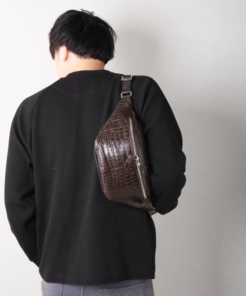 【美品】サンローラン　クロコダイル　ボディバッグ　ウエストポーチ　トートバッグ 美品】サンローラン クロコダイル ボディバッグ ウエストポーチ トート