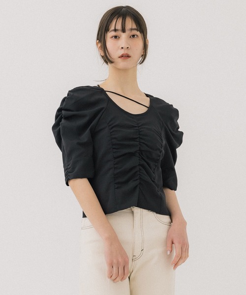 【人気ショップが最安値挑戦！】 TOKYO PUBLIC ブラウス 「岐阜県産」ラウンドスリーブ シャツ トップス