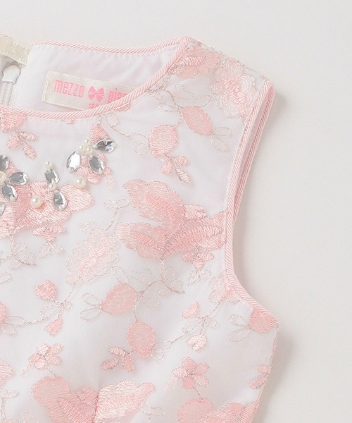 mezzo piano ワンピース 花柄刺しゅうレースワンピース キッズ 子供服