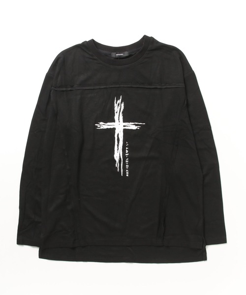tシャツ A'GEM/9 × .kom「NOVESSEL/ノベセル」クロスプリントロングスリーブカットソー レディース メンズ NOVESSEL tシャツ A'GEM/9 × .kom「NOVESSEL/ノベセル」クロス