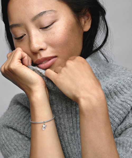 プラチナ　オパール　チャーム PANDORA（パンドラ） チャーム オパール スノーマン ダングル チャーム