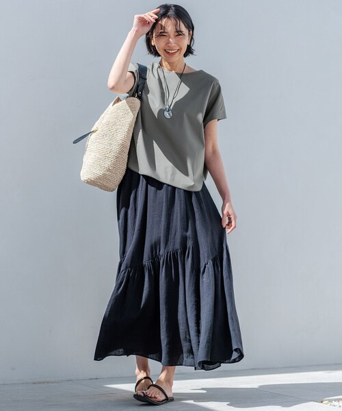 23区【洗える】LIBECO ティアード スカート 38 М ペチコート付き 23区｜【洗える】LIBECO ティアード スカート | Rakuten Fashion
