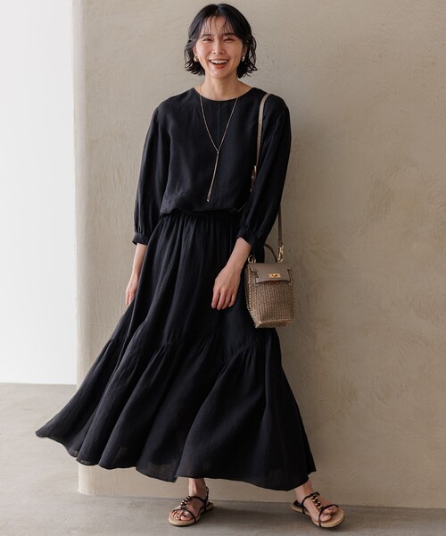 23区【洗える】LIBECO ティアード スカート 38 М ペチコート付き 23区【洗える】LIBECO ティアード スカート 38 М ペチコート付き