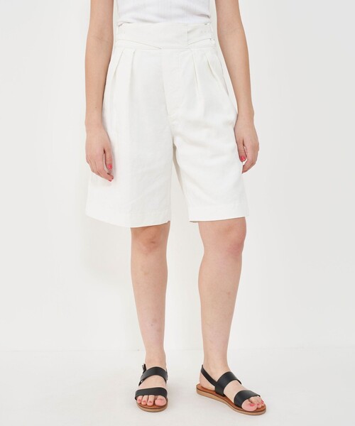 パンツ ピグメントリネン グルカショートパンツ レディースの画像
