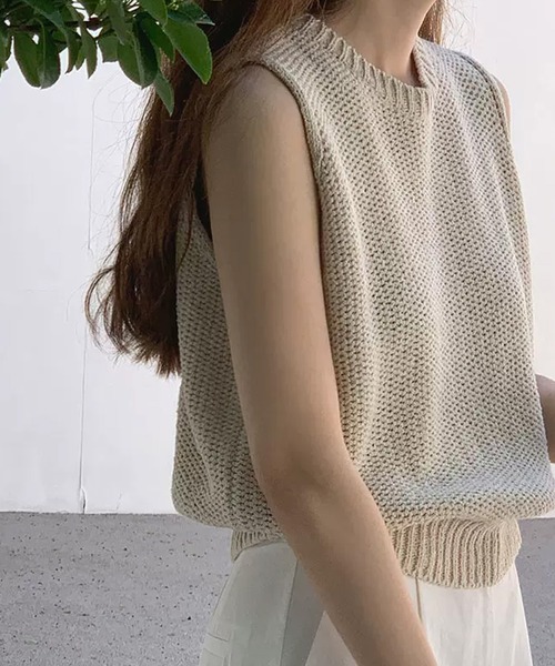 ★伊藤　ノースリーブサマーニット セール】品よく綺麗に ノースリーブサマーニット ノースリーブ
