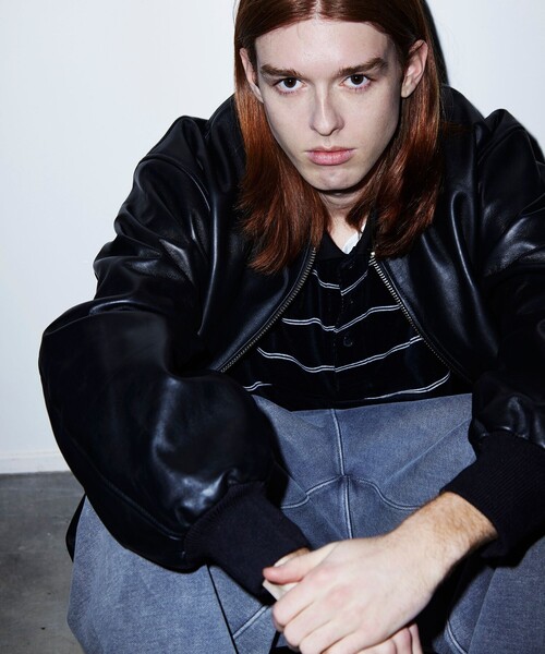 BEAMS（ビームス） ブルゾン アウター レザー ボマージャケット メンズ