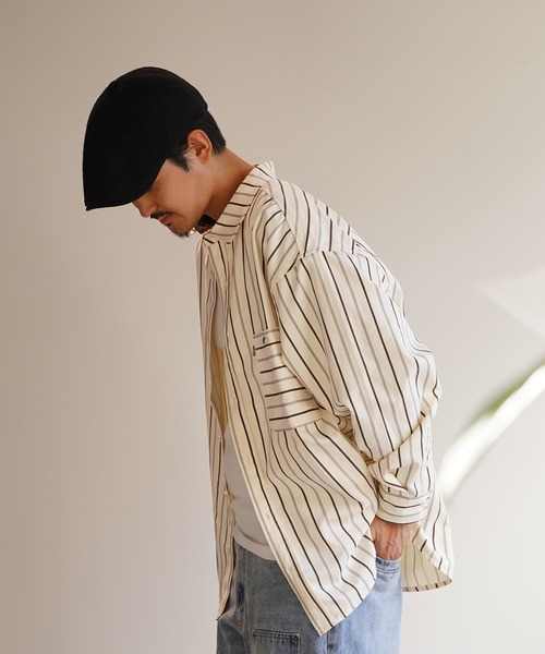 Re:room シャツ ストライプビッグシャツ メンズ : ZOZOTOWN