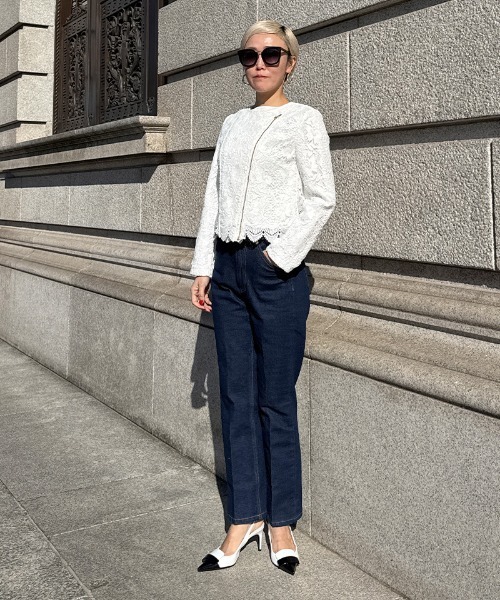 コート アウター レースライダースジャケット レディースの画像