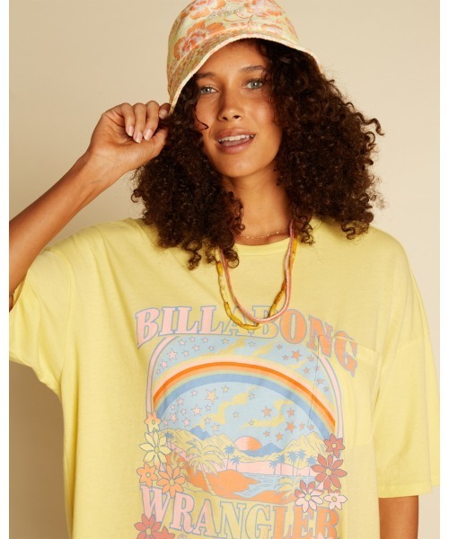 [BILLABONG] [Wrangler] короткий рукав футболка MEDIUM желтый женский 
