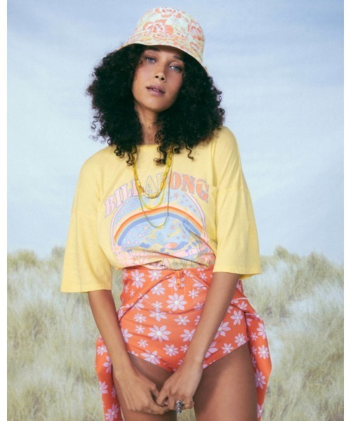 [BILLABONG] [Wrangler] короткий рукав футболка MEDIUM желтый женский 