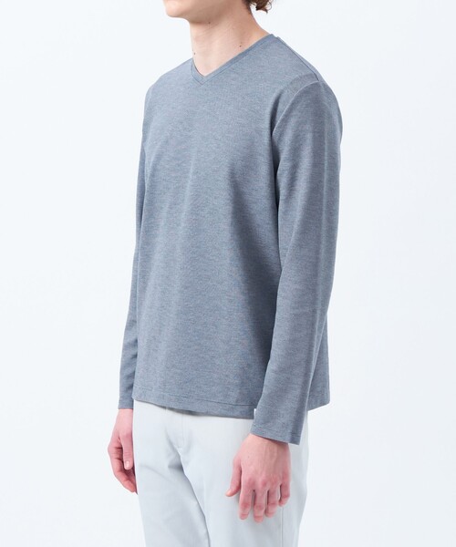 tシャツ ストレッチミラノリブ VネックロンＴ メンズ