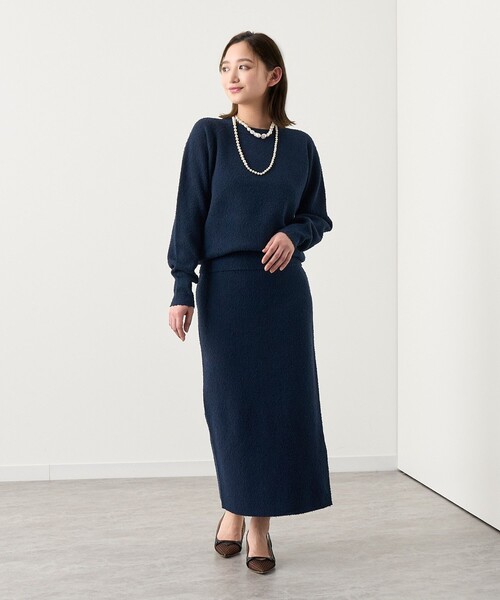 ニット 「セットアップ対応商品」ネップスムースクルーネック プル