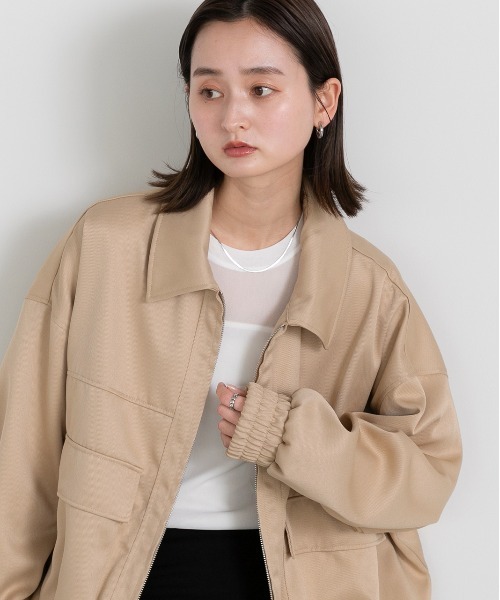 ad thie（アドティエ） カバーオール ビッグポケット ツイルジップ