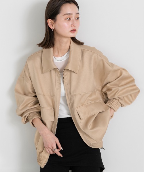 【美品✨23年モデル】セオリー ブルゾン ジップアップボンバー バイカラー WOMENS】Asymmetry Bicolor Jacket アシンメトリーバイカラー