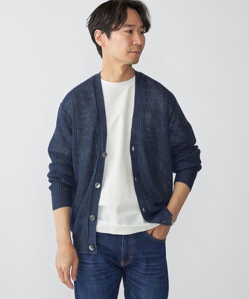 ships  シップス　ヘアリーVネックカーディガン SHIPS（シップス） SHIPS:〈洗濯機可能〉SOLOTEX(R) 12ゲージ ピケ V