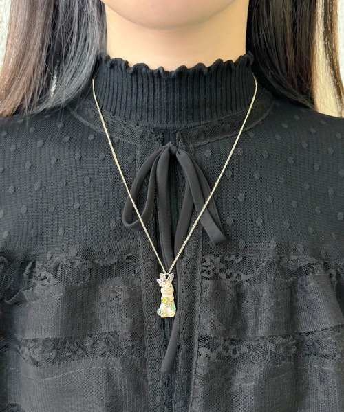 値下げ❌　ANNA SUI うさぎ　ネックレス　ブラック ANNA SUI ネックレス うさぎ モチーフ レディース : ZOZOTOWN