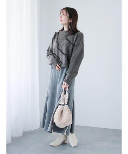「Te chichi TERRASSE」 長袖ニット F チャコールグレー レディース_画像2
