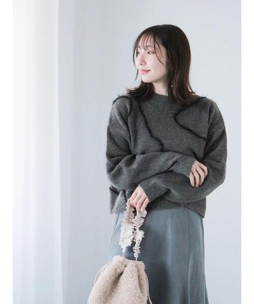 「Te chichi TERRASSE」 長袖ニット F チャコールグレー レディース_画像4