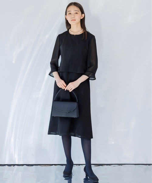 ワンピース 卒業式 「喪服」「洗える」WEB限定 ブラックフォーマルワンピースの画像