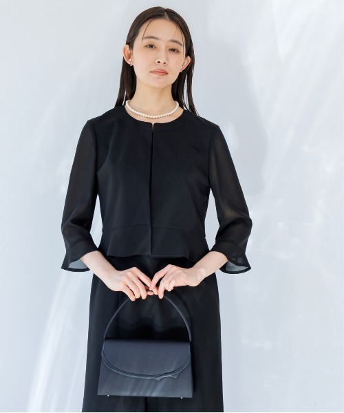 ワンピース 卒業式 「喪服」「洗える」WEB限定 ブラックフォーマルワンピースの画像