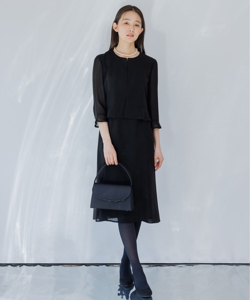 ワンピース 卒業式 「喪服」「洗える」WEB限定 ブラックフォーマルワンピースの画像