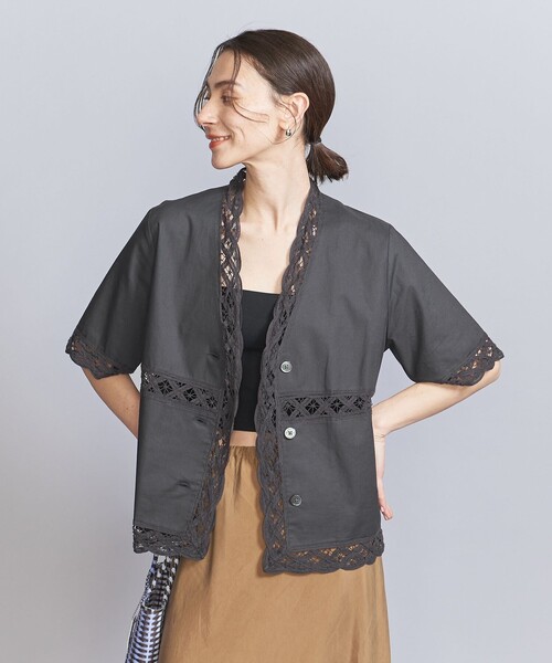 週末限定価格　ユナイテッドアローズ　レースショートスリーブジャケット UNITED ARROWS LTD. OUTLET｜レース ショートスリーブ