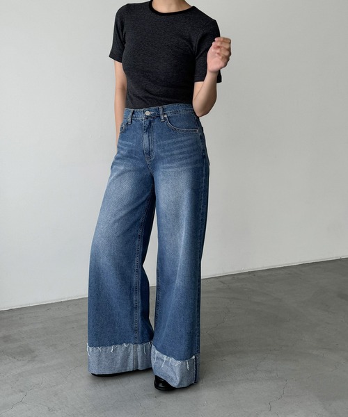 ぱぐ キャナルジーン エルマール ワイドタックデニムパンツ CANAL JEAN（キャナルジーン）の「El mar(エルマール) ワイド