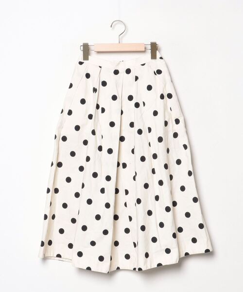Yori 「Yori」 ドット柄フレアスカート 34 ホワイト レディース  