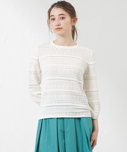 ニット セーター 「Anniversary　Piece」マルチパターンニット レディース