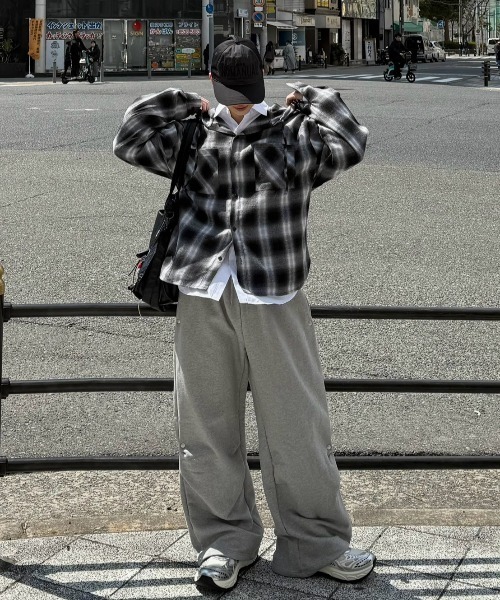 【Chikashitsu +】tartan check hooded shirt 受注制【Chikashitsu +】tartan check hooded shirt (3color