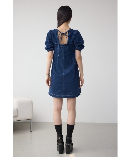 ワンショルデニムワンピース AZUL BY MOUSSY ワンピース フロントジップ半袖デニムワンピース