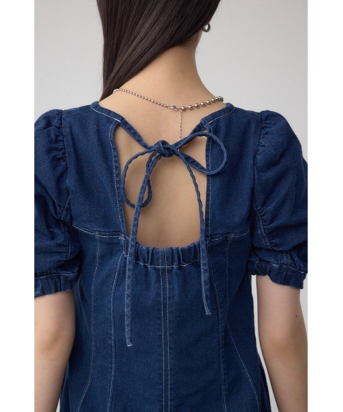 AZUL BY MOUSSY ワンピース フロントジップ半袖デニムワンピース