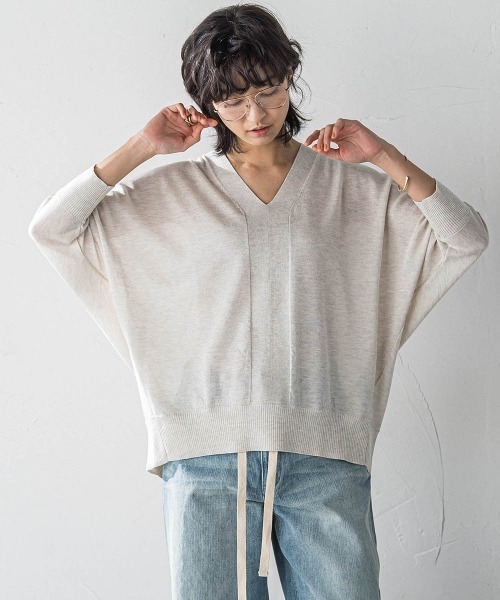 MAYSON GREY ニット セーター LEVITAシアーVネックドルマン