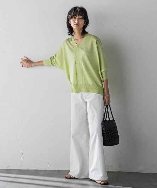 MAYSON GREY ニット セーター LEVITAシアーVネックドルマン