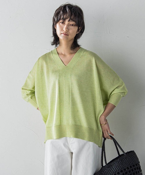 MAYSON GREY ニット セーター LEVITAシアーVネックドルマン