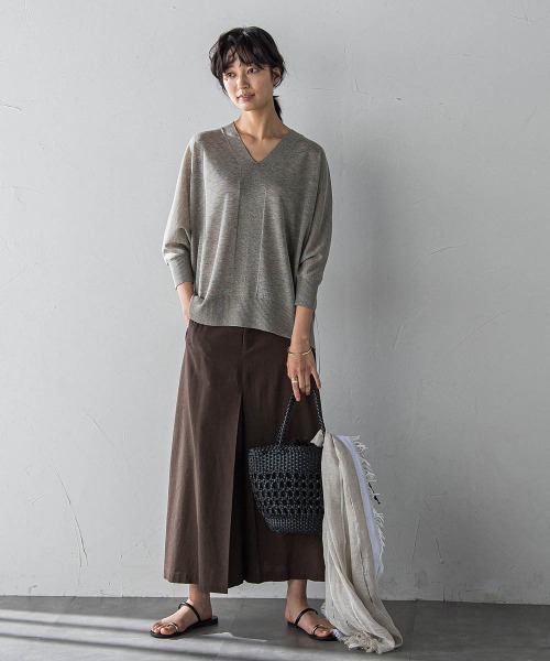 ニット セーター LEVITAシアーVネックドルマンニットプルオーバー「手洗い可能」 レディース MAYSON GREY｜【新色追加】LEVITAシアーVネックドルマンニット