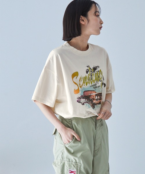 【MOZMOZ】グラフィックピグメントオーバーフィット半袖Tシャツ MinoriTY】LineGraffitiDesignTee 半袖Tシャツ カットソー